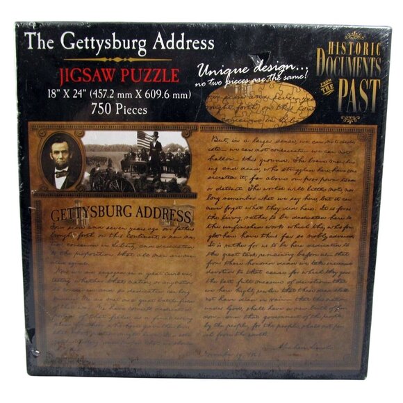 Historic Documents of the Past Gettysburg Address Puzzle (Abraham Lincoln) New - Picture 1 of 5
